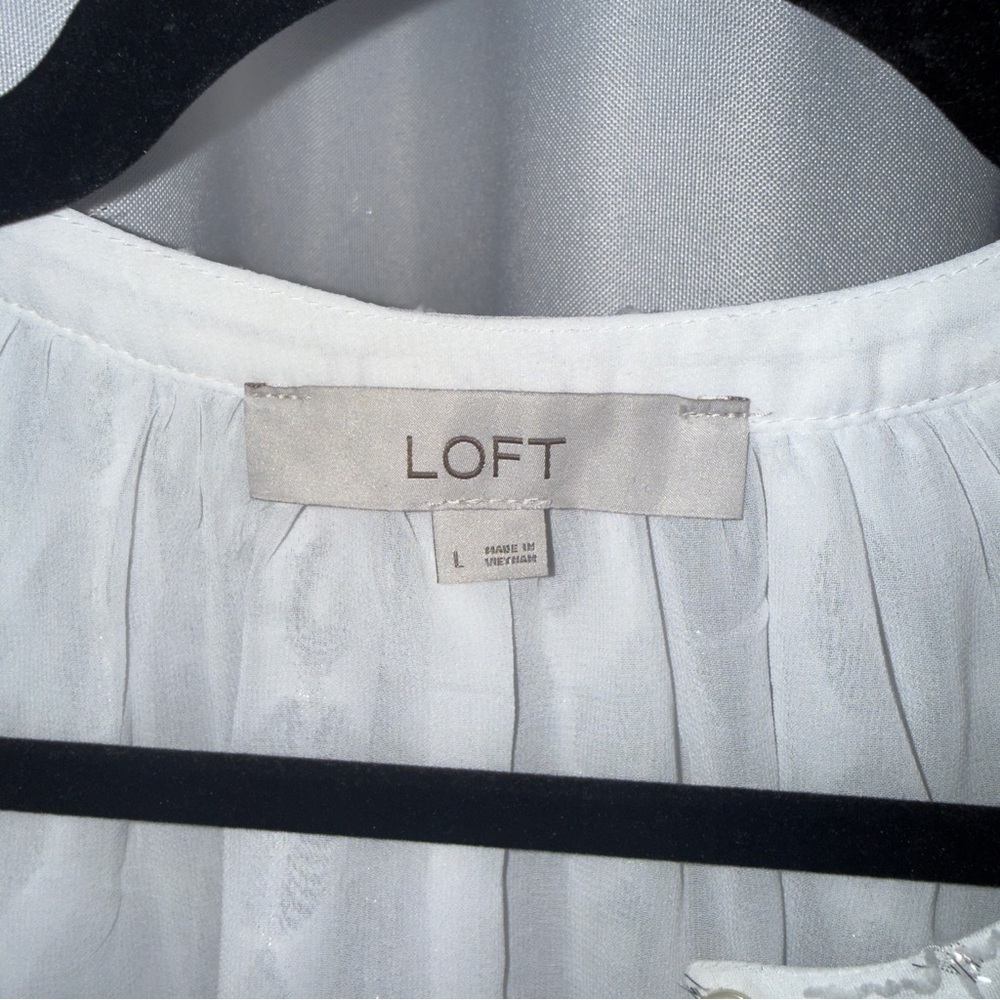 LOFT White Lace Blouse #215 - Picture 3 of 5